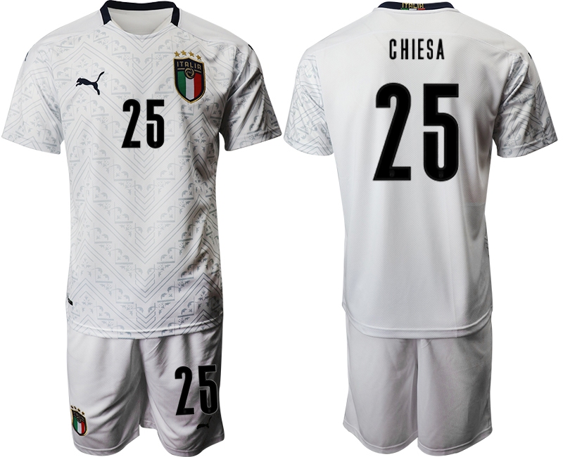 2021 Men Italy away #25 white soccer jerseys